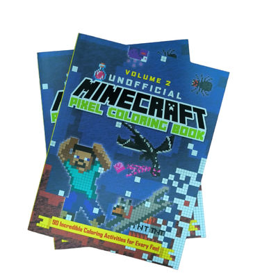 Softcover Coloring Book for Children Pixel Art with Uncoated Woodfree Paper